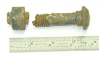 1) A corrosive electrolytic action that weakened this bolt, resulted in the failure of a clamp joining two high pressure pipes.